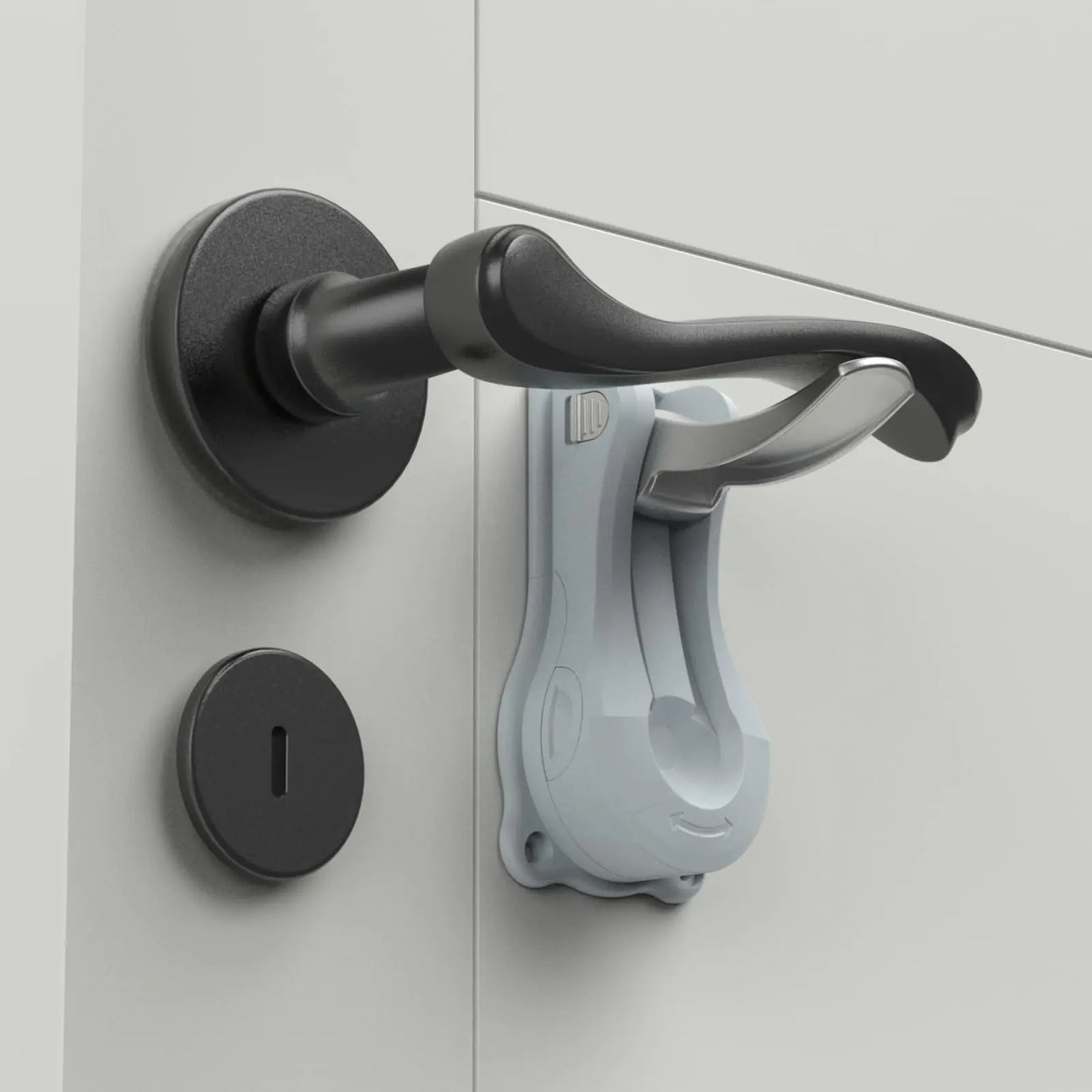 Baby Proof Door Handle Lever Lock Child Proofing Safety Lock for Door Handles Door Lever Lock One Hand Operation Simple Install No Drilling Child Safety Door Handle Lock (Grey 1 Pack)